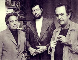 Photo: Octavio Paz (left), Julio Cortázar, Alberto Gironella