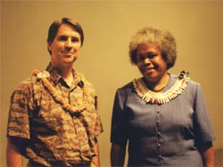 Geoff White (Director of the East-West Center at the University) of Hawai’i; Grace Molisa