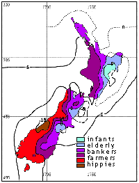 Climate map of New Zealand