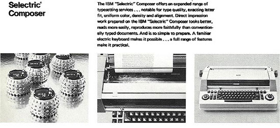 IBM Selectric Composer brochure, detail