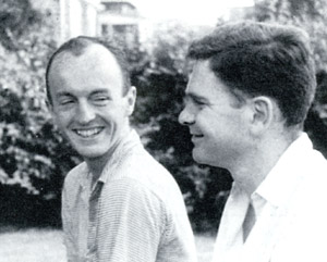 L to R: Frank O'Hara and James Schuyler in 1956