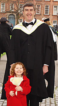 Andrew, Aoife and Teddy at Trinity College, Dublin