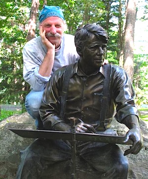 Two Vermont Poets: Bob Arnold and friend. Photo by Susan Arnold.