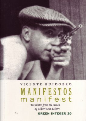 book cover: photo of Huidobro by Arp