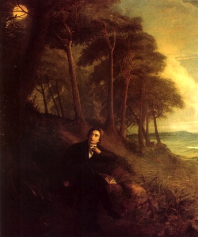 Portrait of Keats, listening to a nightingale on Hampstead Heath, by Joseph Severn, c.1845